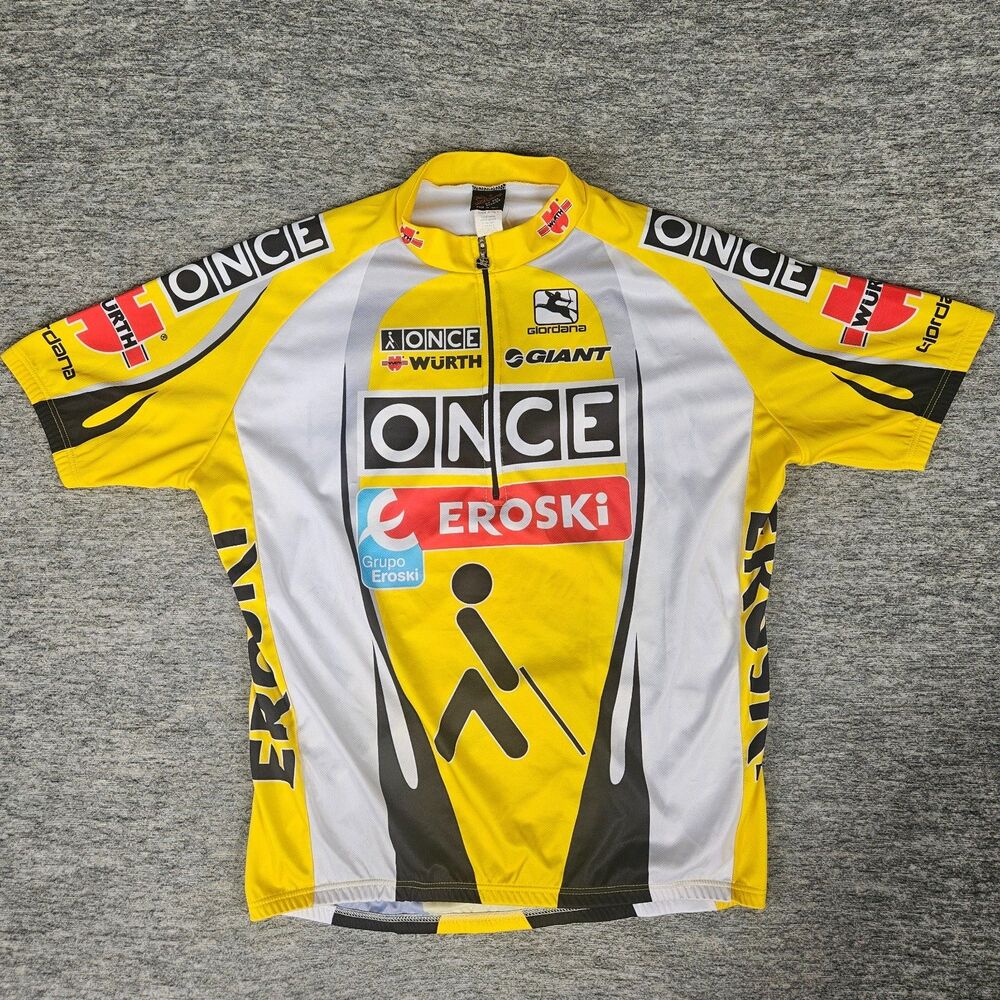 Vtg Giordana Team ONCE Pro Cycling Jersey Men's XXL 1/2 Zip Giant Road Bike